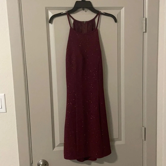 NWT burgundy Speechless sparkly lace dress size large high neck‎ - Picture 1 of 6